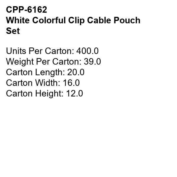 White Colorful Clip Cable Pouch Set 17