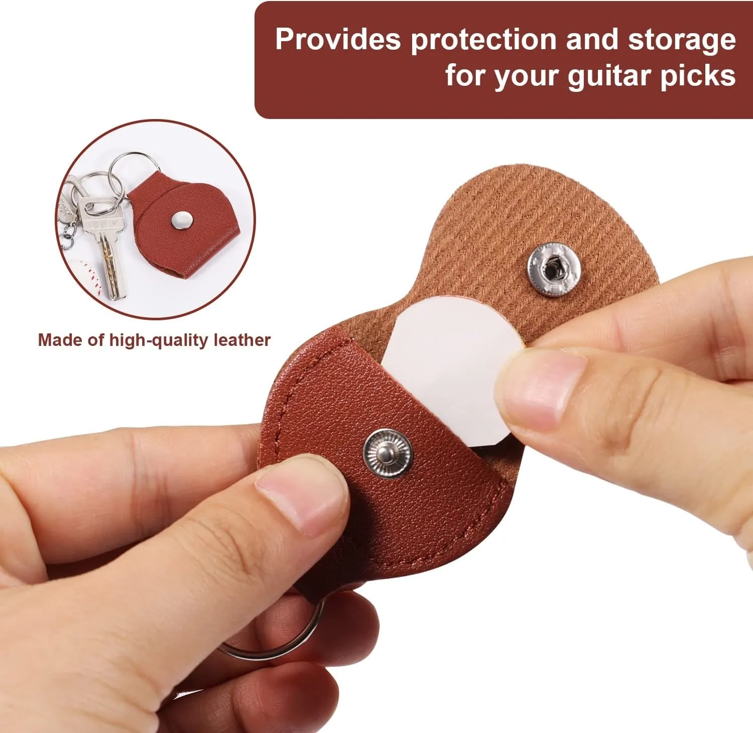 PU Leather Portable Guitar Pick Holder 3