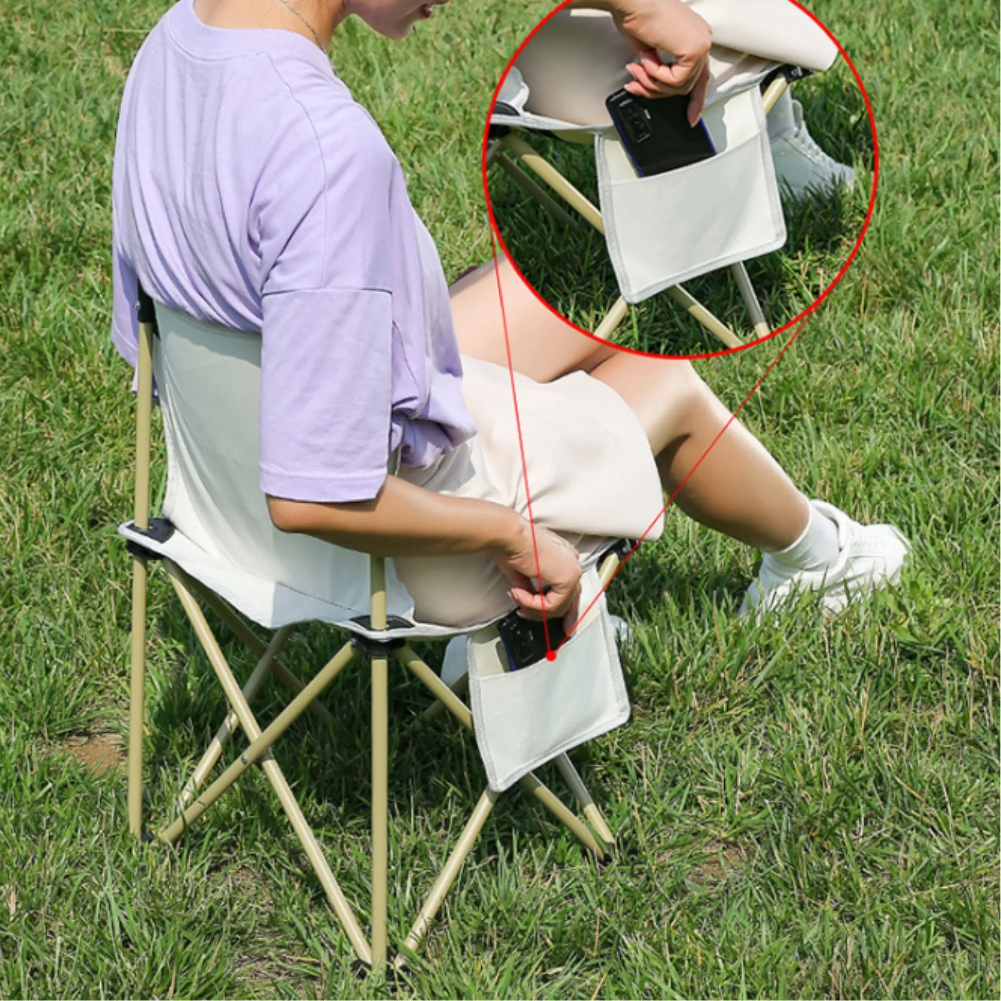 Folding Portable Camping Chair With Carry Bag for Outdoor 5