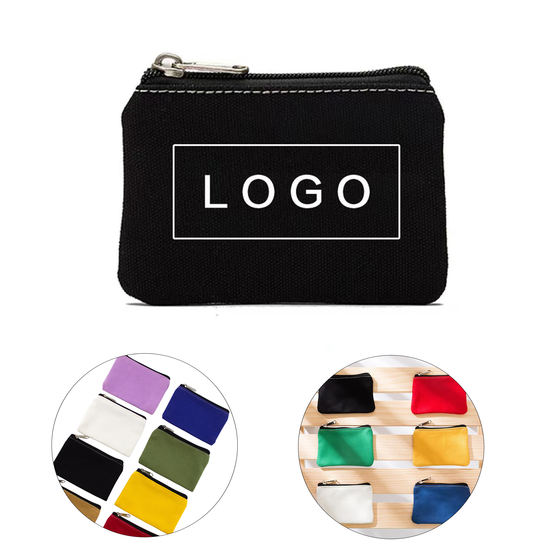 Canvas Zipper Coin Purse Pouch 3