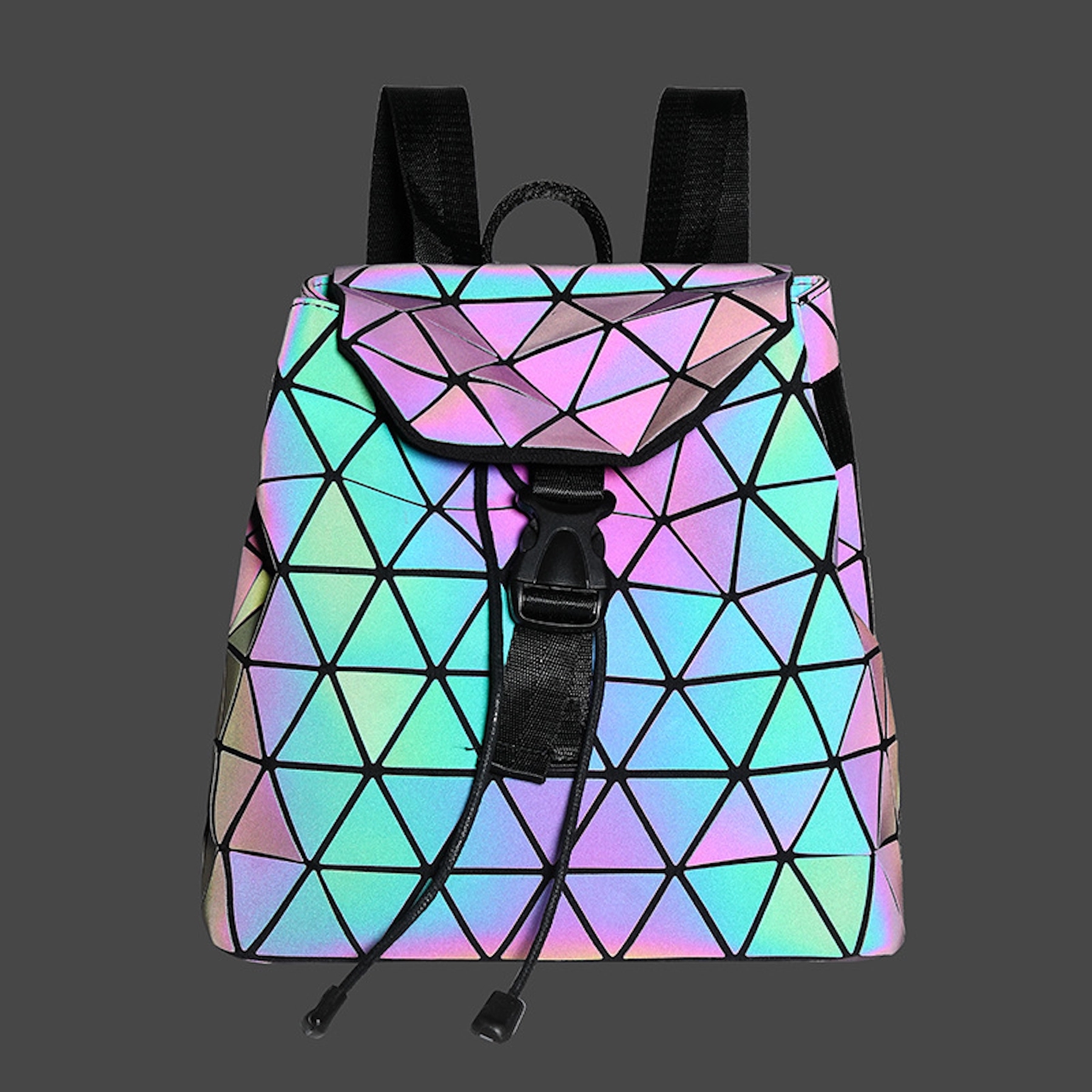 Women Men Geometric Luminous Purse Flash Travel Shoulder 4