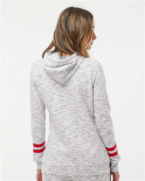 Women's Mélange Fleece Striped-Sleeve Hooded Sweatshirt - 8674 4