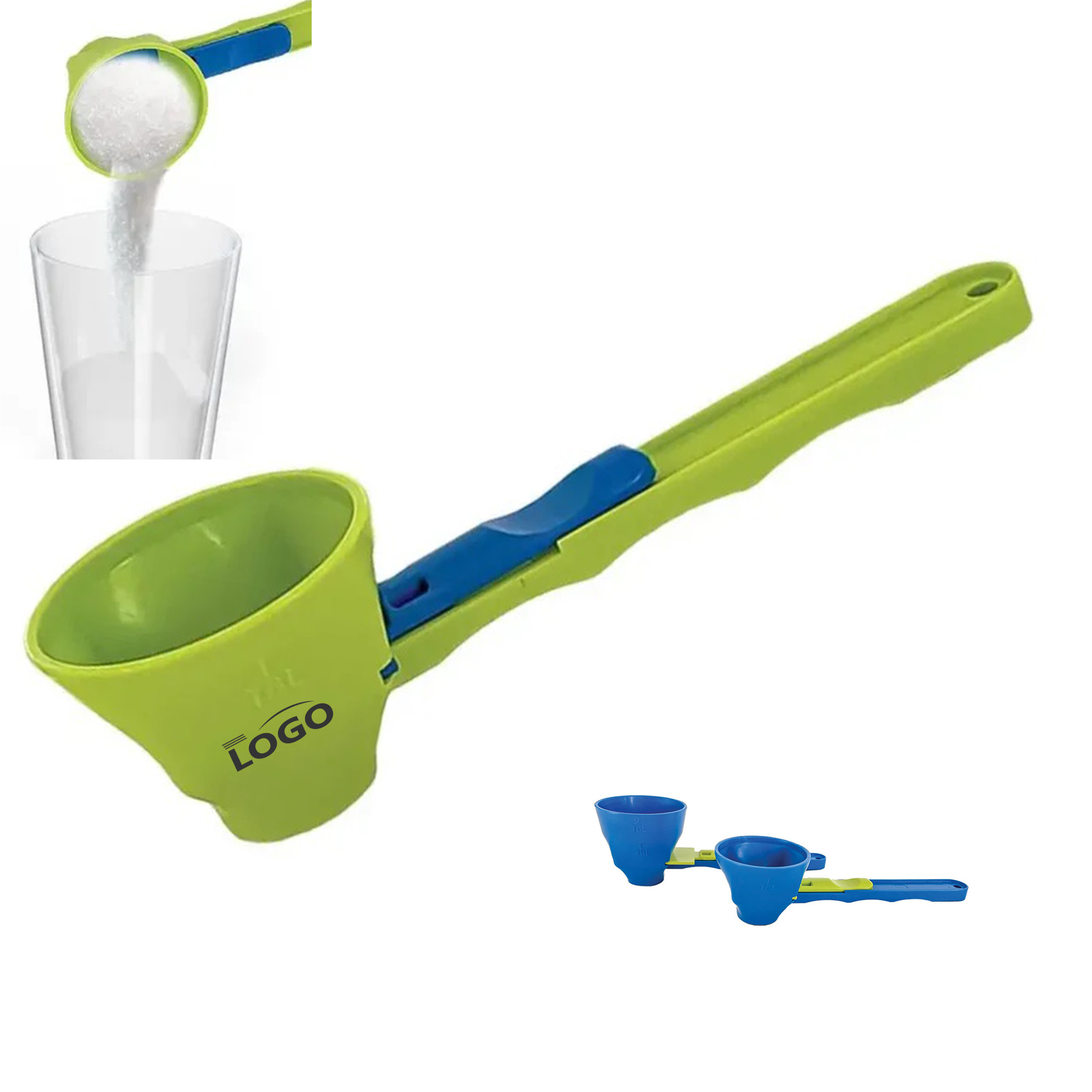 No-Spill Powder Scoop with Integrated Funnel Design 2