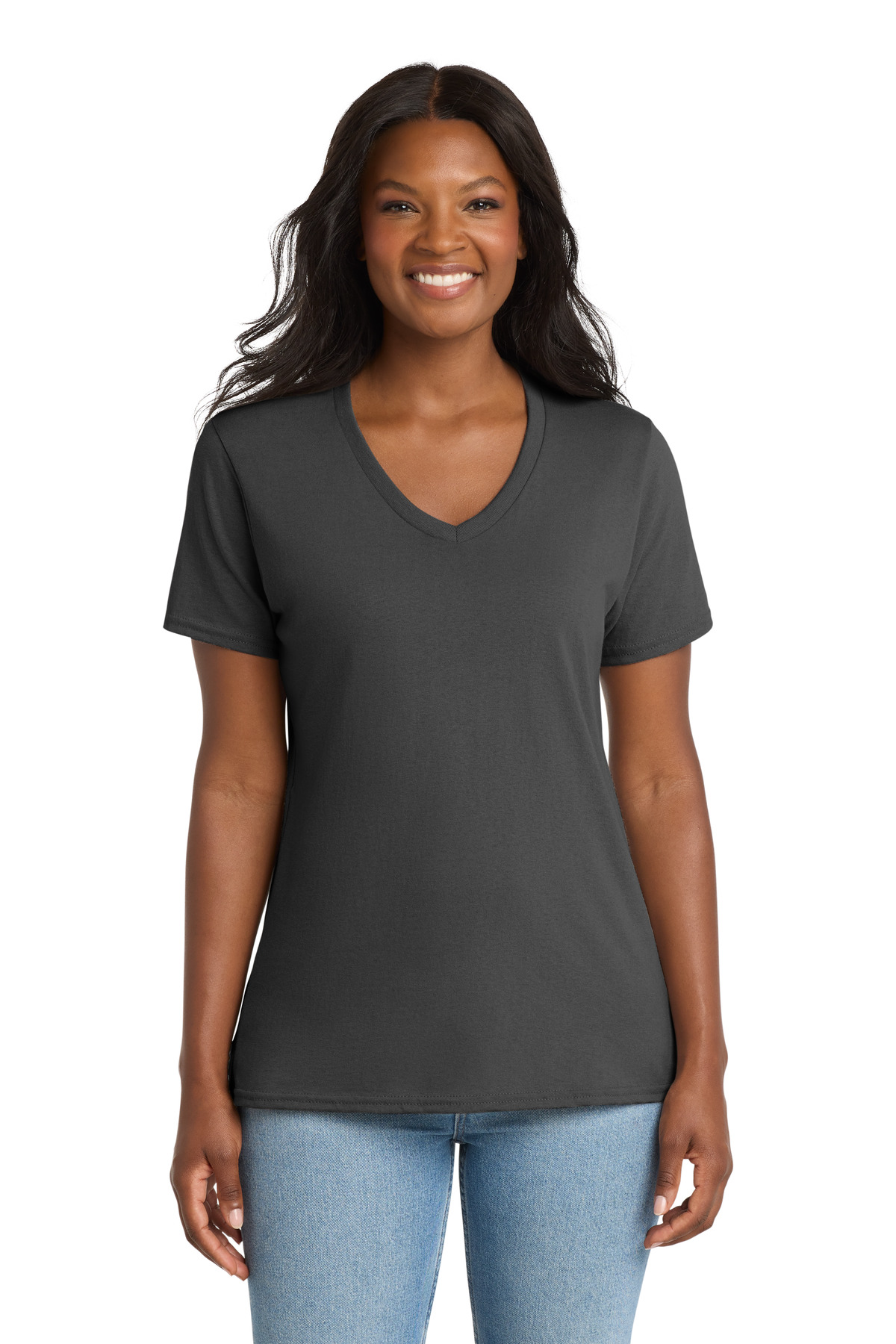 Port & Co Women's Core Cotton V-Neck Tee. LPC54V 159