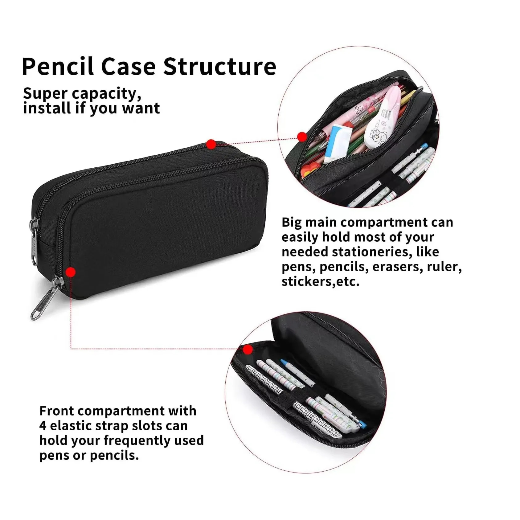 Pencil Case Aesthetic Office Stationery Storage Bag 5