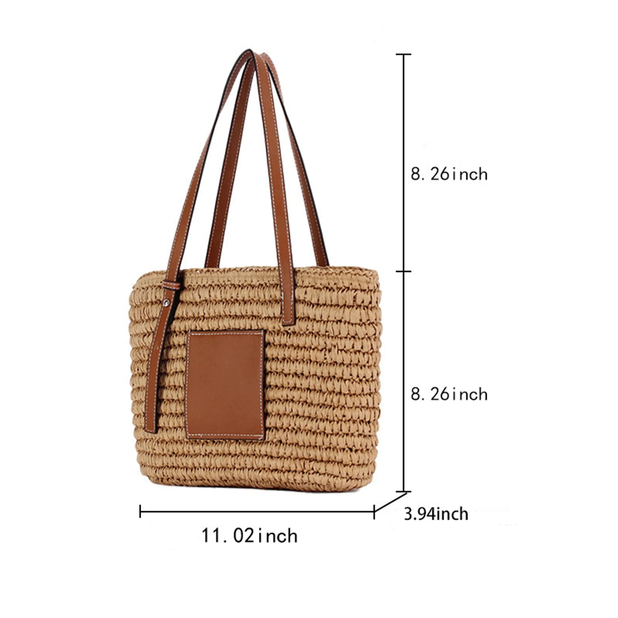 Spacious Temperament Woven Shoulder Bag 4