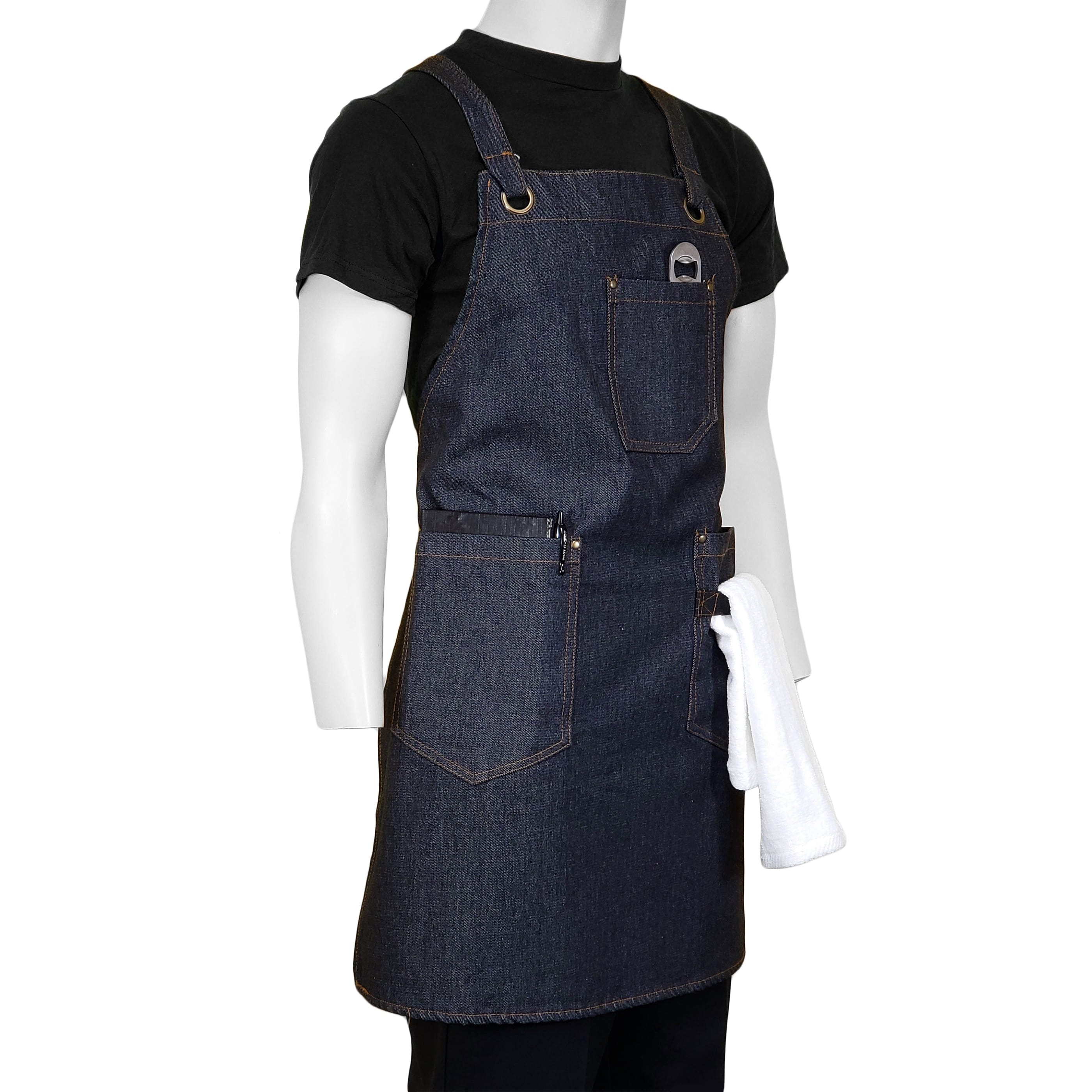 26 in. x 31 in. Denim Cross Back Apron with Pockets (BLANK) 4