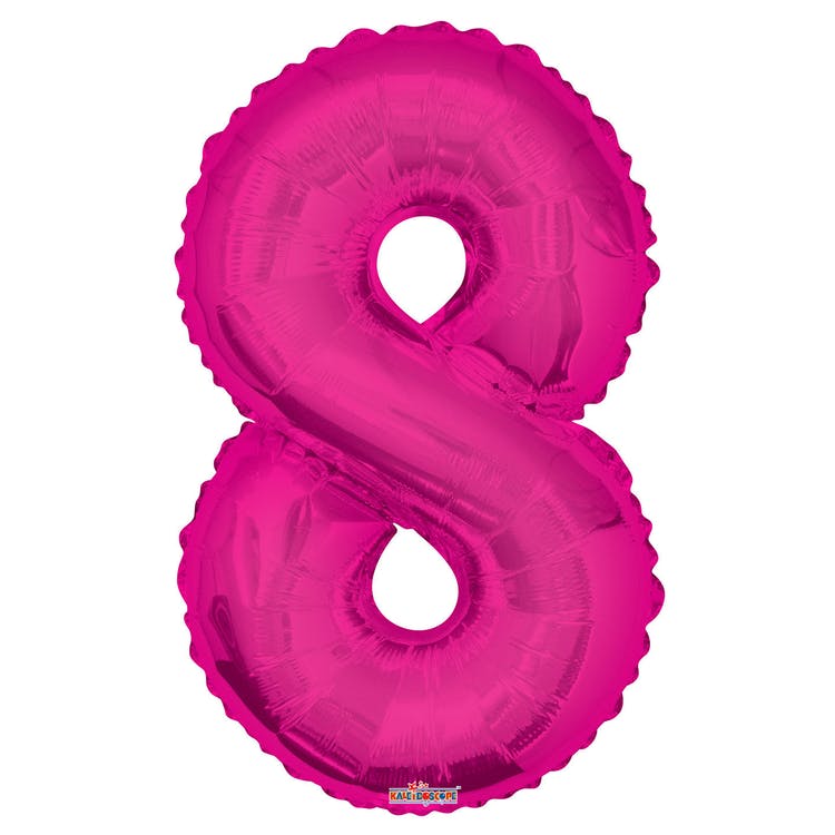Mylar Number 8 Balloons - Pink 34" 2