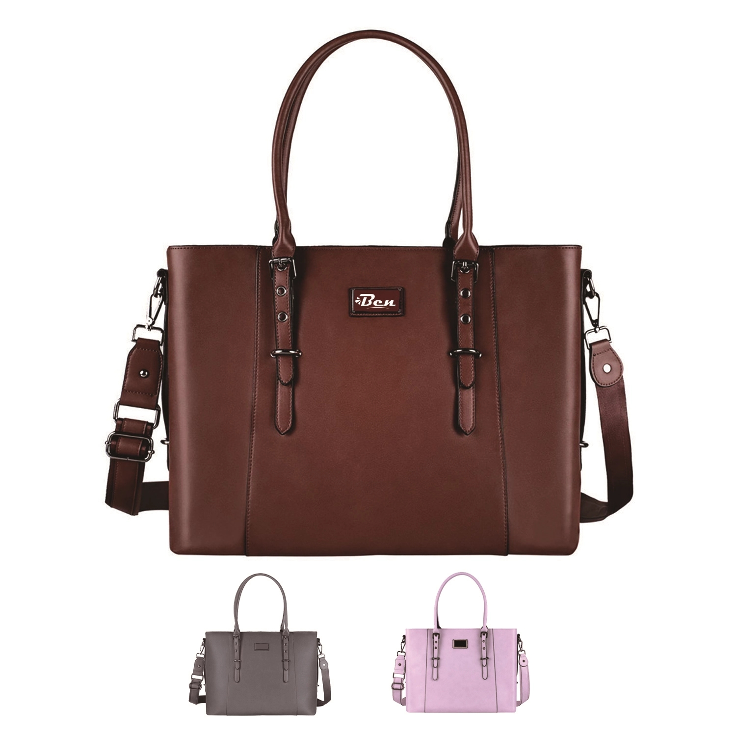 Pu Leather Laptop Tote Bag 6