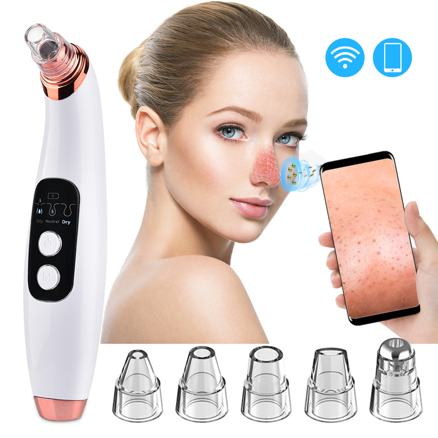 Blackhead Remover With 6 Suction Heads 1