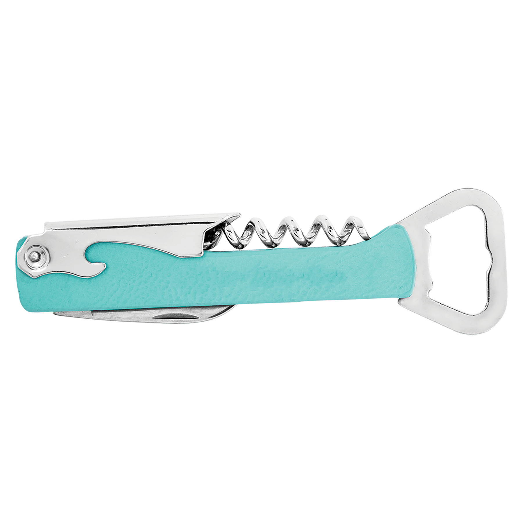 Teal Leatherette Wine Bottle Opener 3