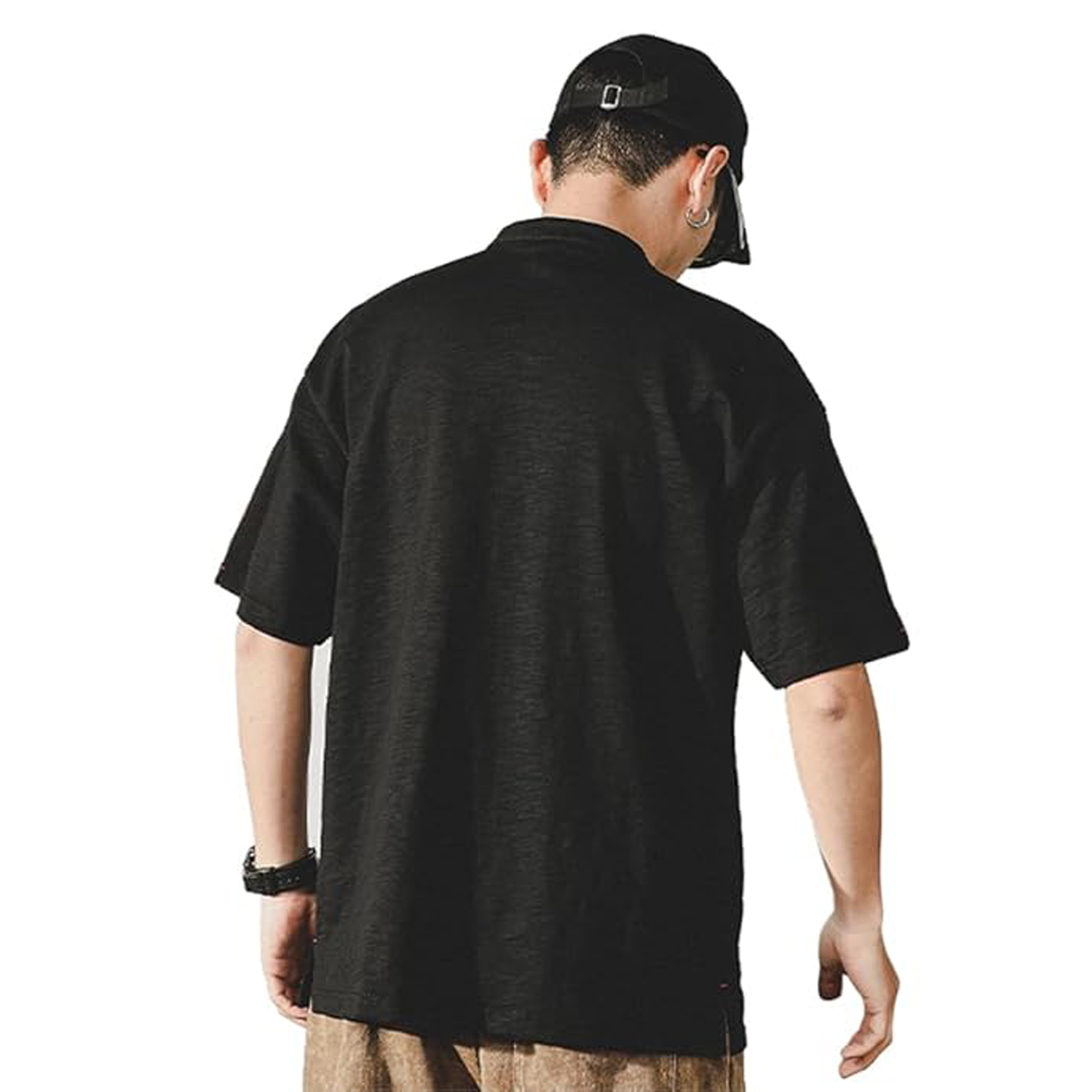 Men's Summer Cotton Blend Henley T-Shirt 4