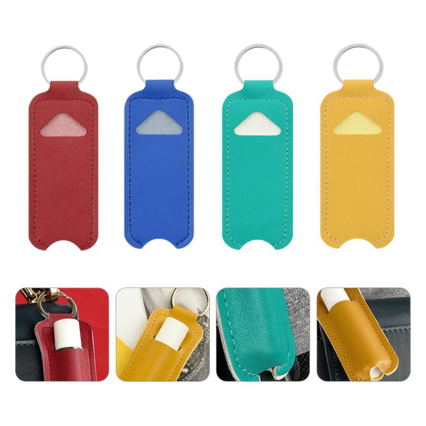 Pu Chapstick Holder Portable Keychain 3