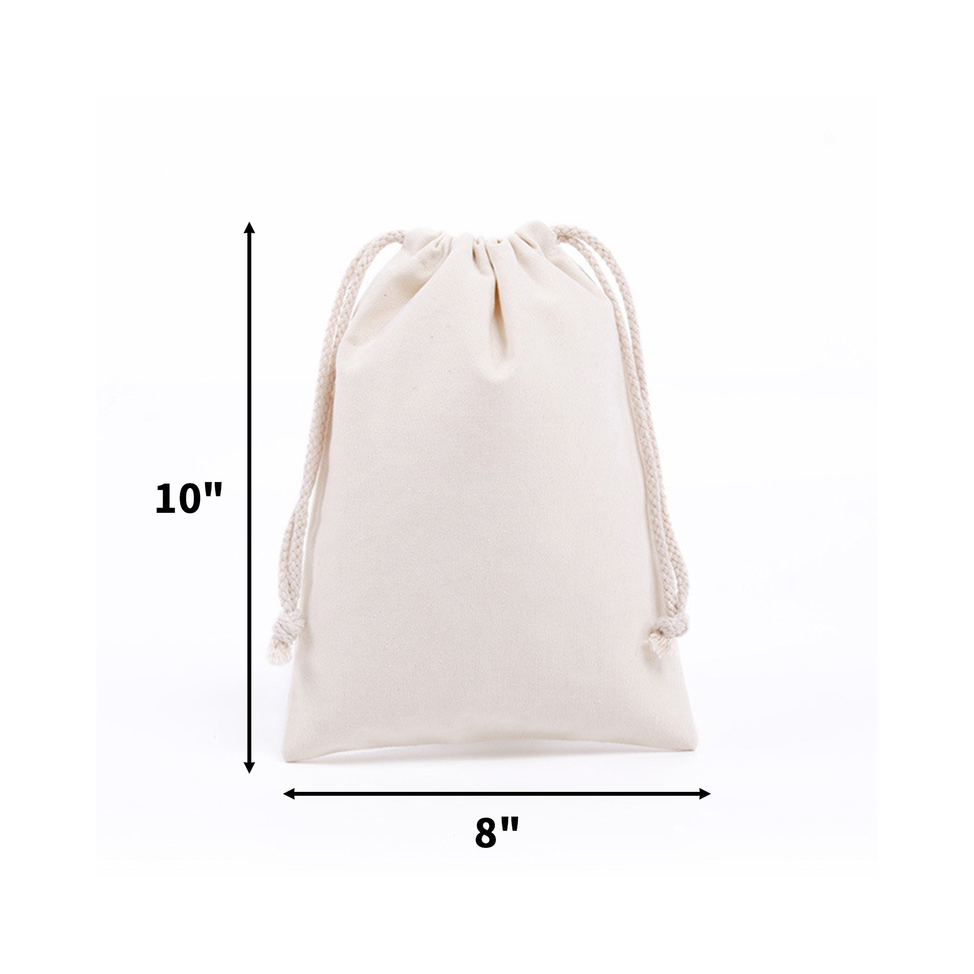 Cotton Canvas Drawstring Bag 10" x 8" 3