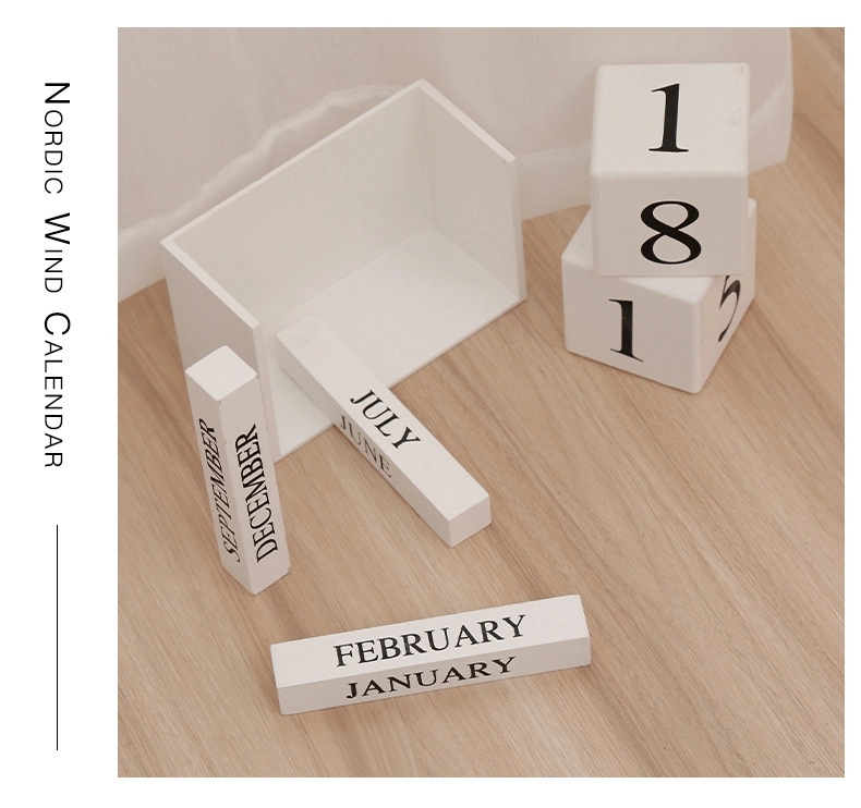 Wooden Cube Desktop  Calendar 1