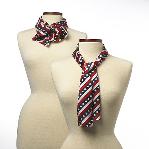Silk Stars & Stripes Patriotic Scarf - 8"x45" 2