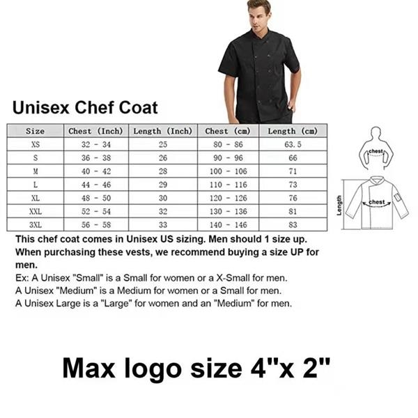 Unisex Short Sleeve Chef Coat Jacket 2