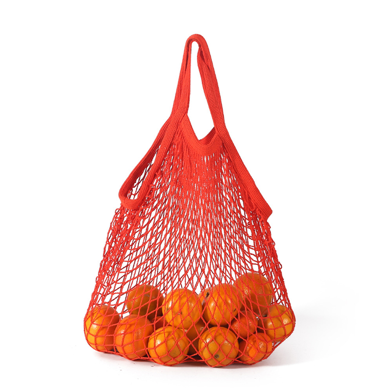 Short Handle Cotton String Net Shopping Grocery Bags 9