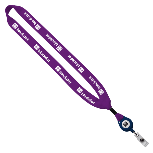 3/4" Cotton Lanyard with Metal Crimp & Retractable Badge Reel 31