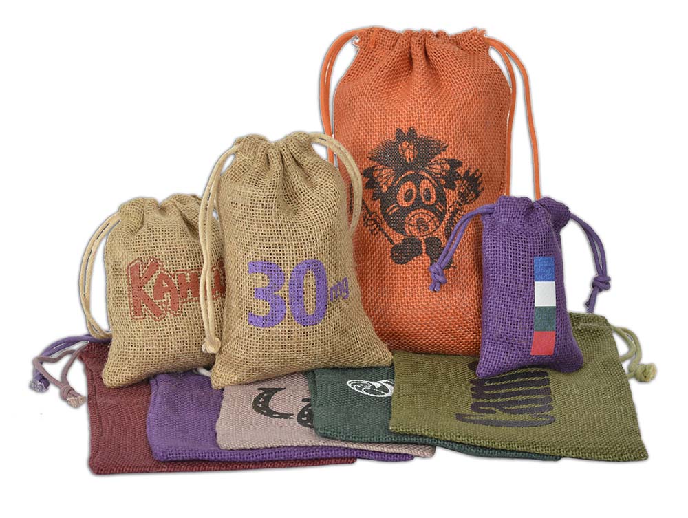 Colored Jute/ Burlap Drawstring Bag 5x7" 3