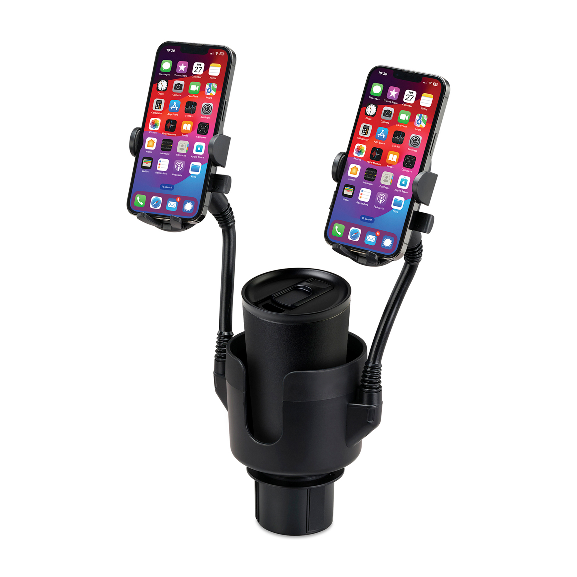 iLive™ Cup Holder with Dual Mobile Phone Mount 1