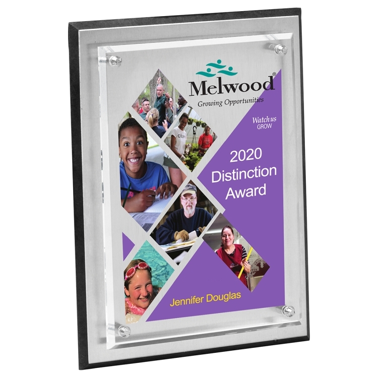 Tall Brushed Aluminum Plaque - Laser Engraved 4