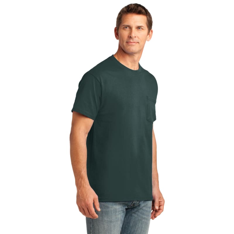 Port & Company Core Cotton Pocket Tee. 50