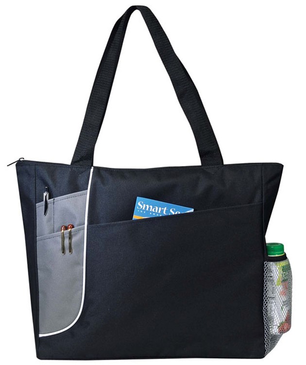 Poly Zippered Tote Bag, custom tote bag with logo imprint 2
