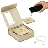 FSC® 100% Bamboo Wireless Charge Pad w/Dual Output 75