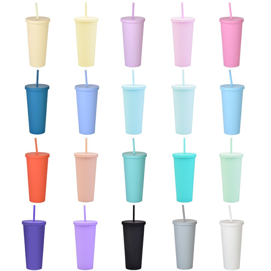 Double Layer Plastic Straw Cup 2
