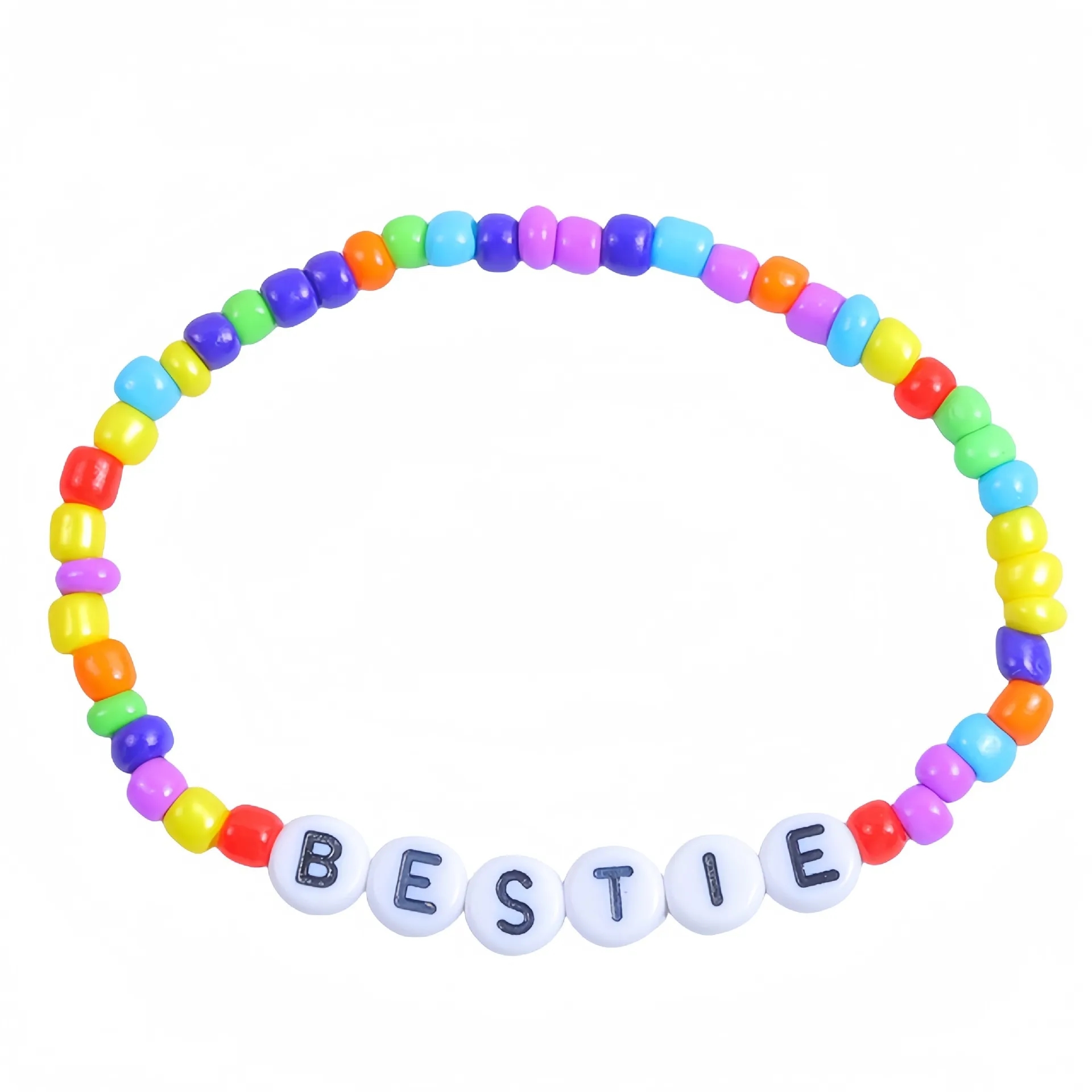 Friendship Bracelet with Plastic Beads and Letter Design 2
