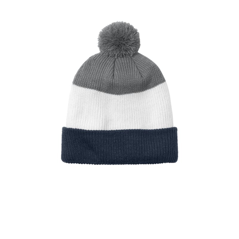 Port Authority Cozy Striped Pom Beanie 5