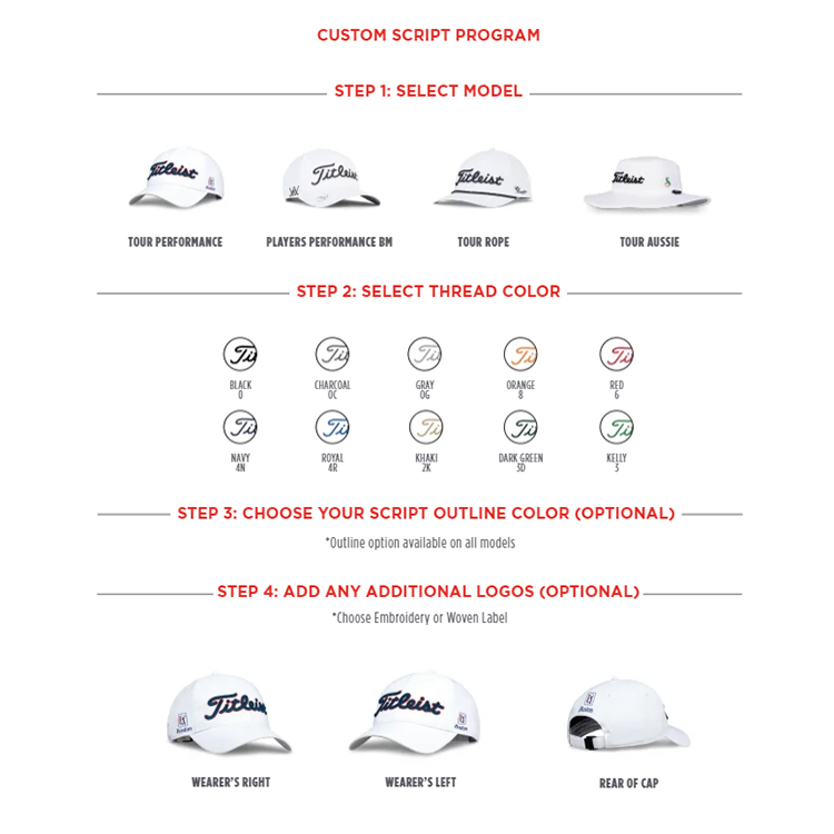 Titleist Players Performance Ball Marker Custom Script Hat 2