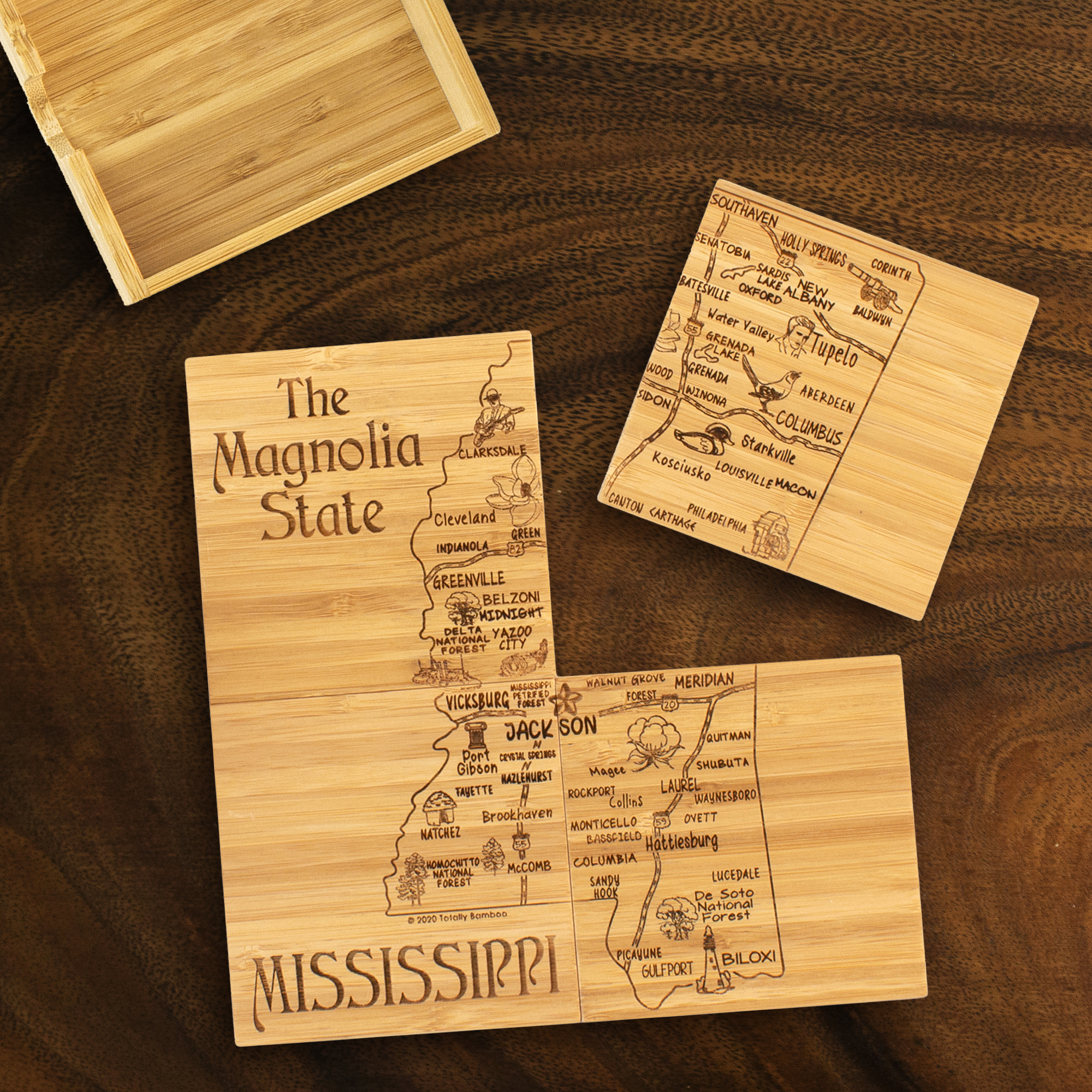 Mississippi Puzzle Coaster Set 1