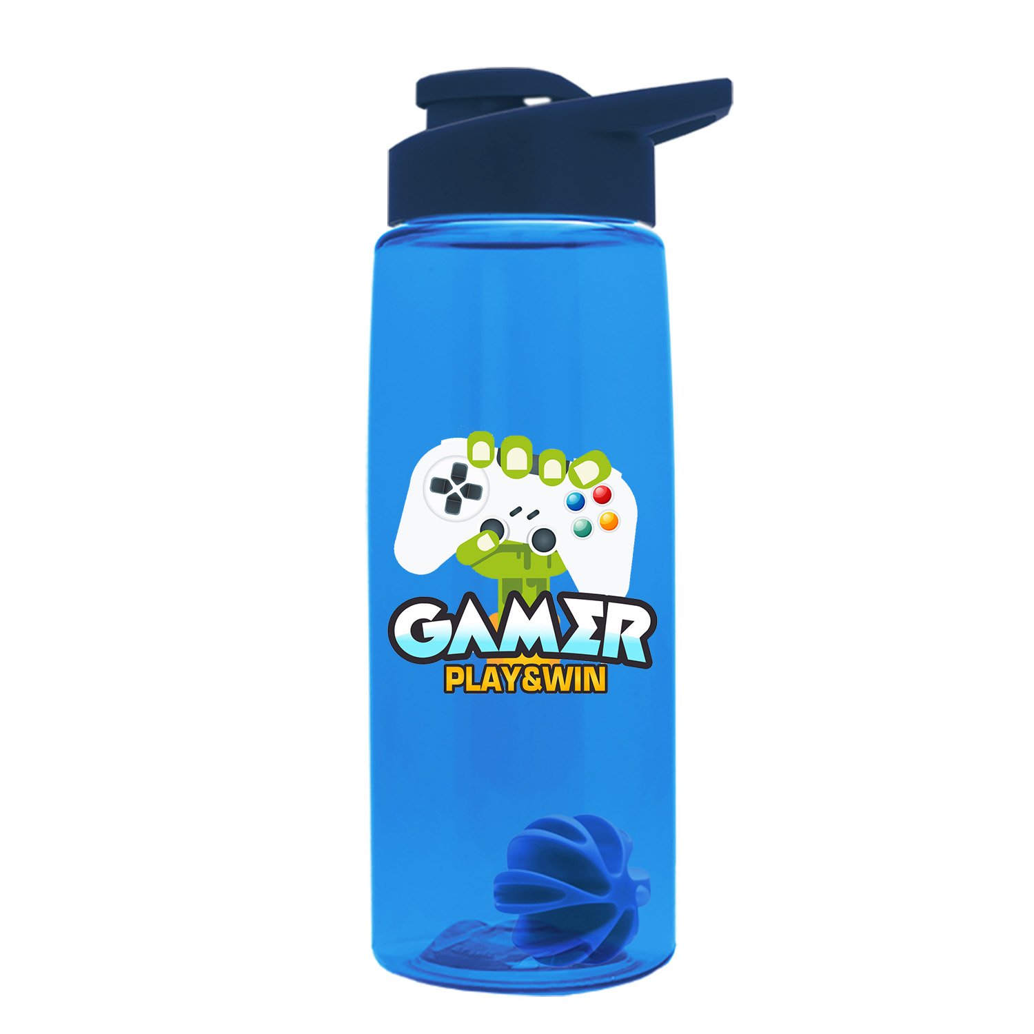 The Flair - 26 oz. Transparent Tritan Bottle with Drink thru , Mixing Ball, and Digital Imprint 6