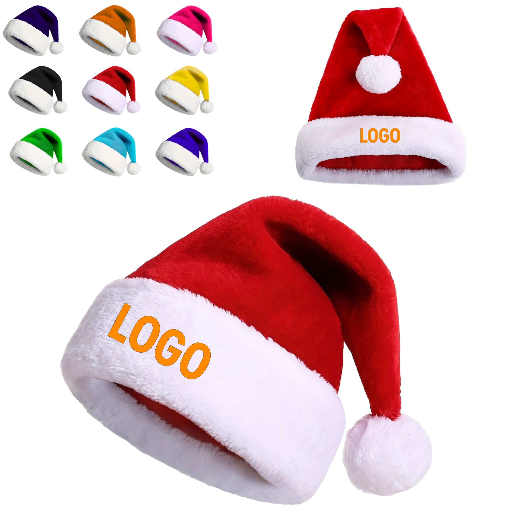Short Plush Christmas Santa Hat For Holiday Events And Giveaways 2