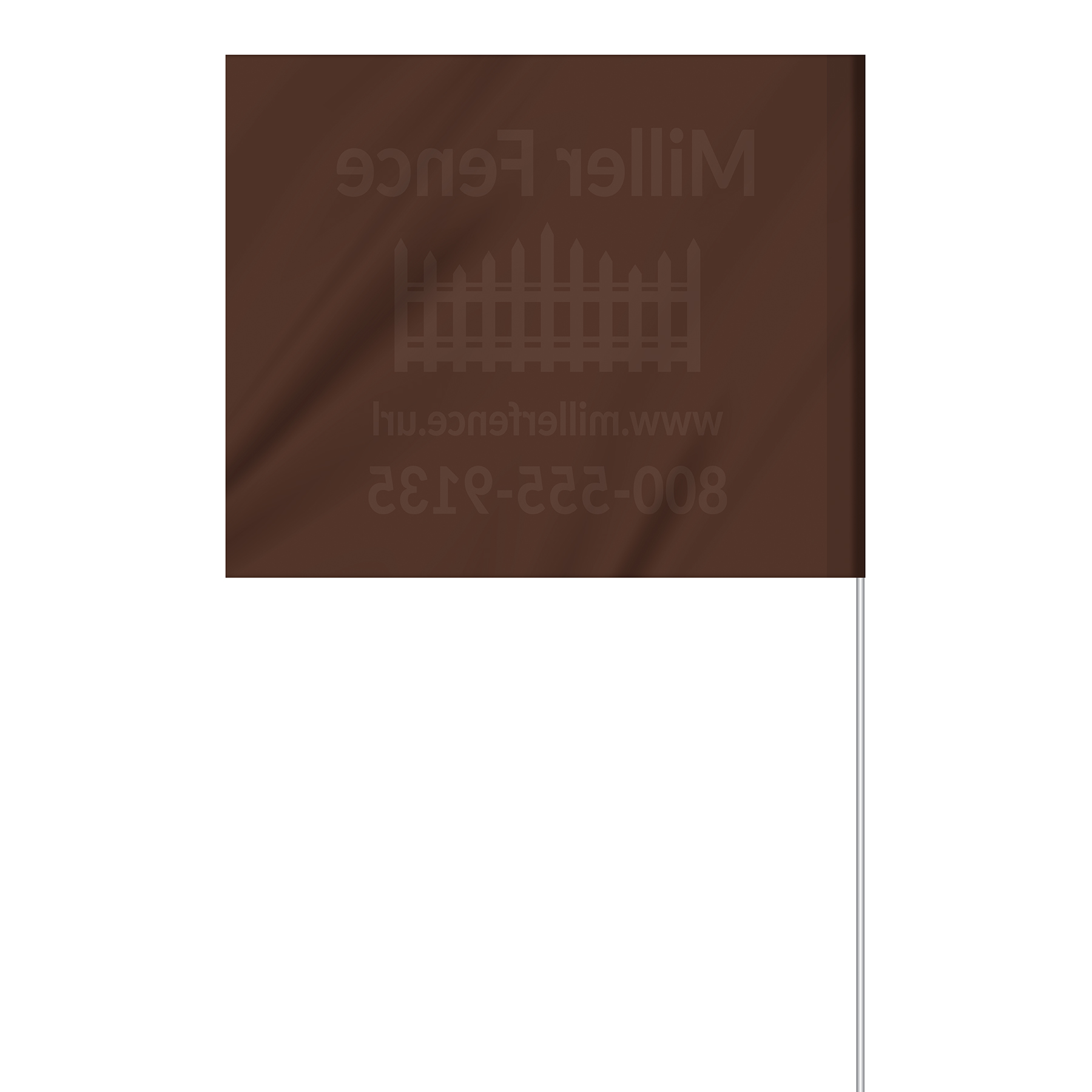 1-Color 5" x 6" Custom Vinyl Marking Flag w/ 27" Plastic Staff 29