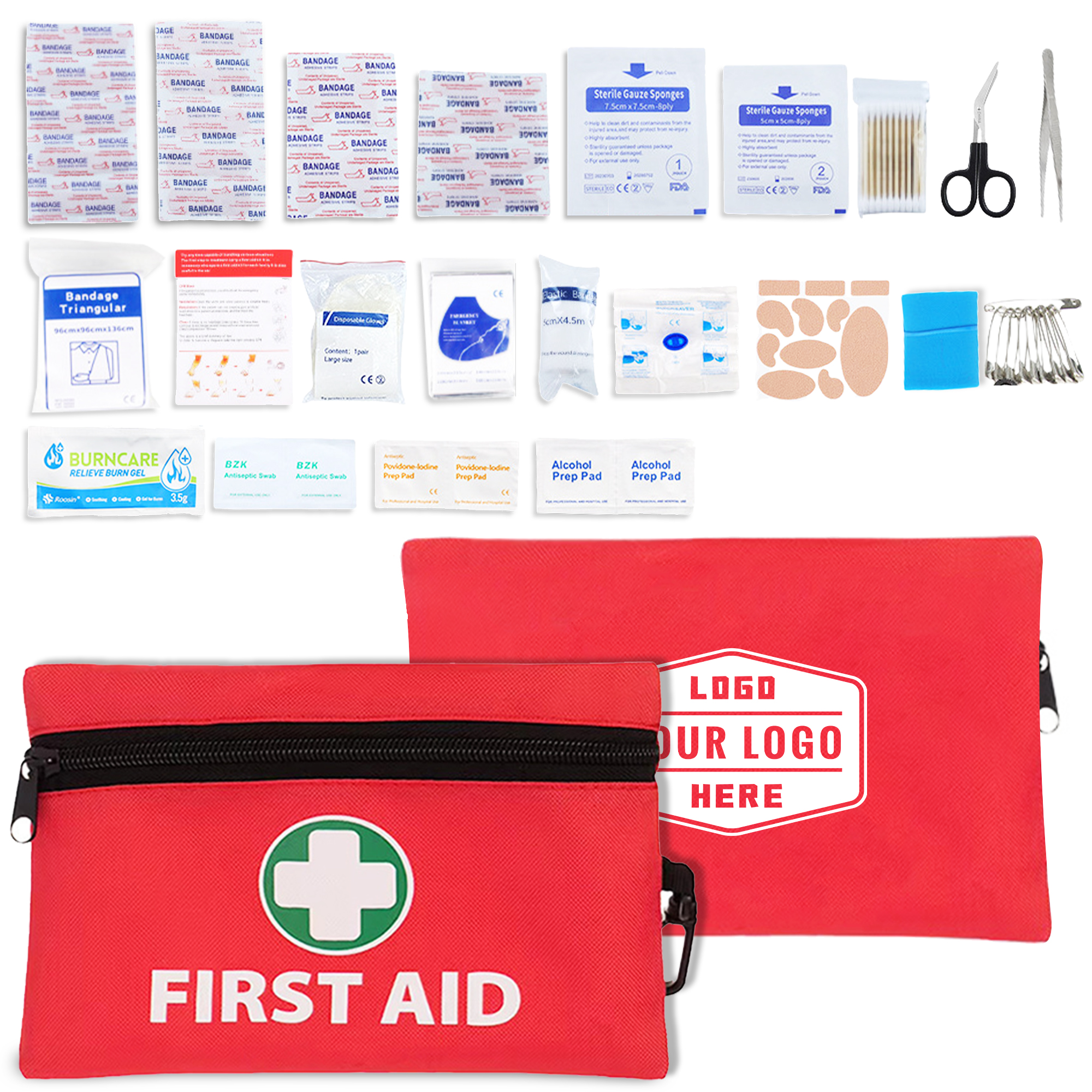 Portable 132-Piece First Aid Kit with Carabiner 5