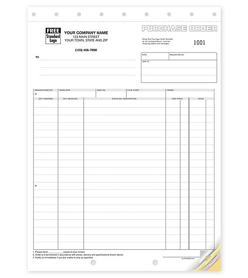 Purchase Orders, Classic Design, Large Format 1