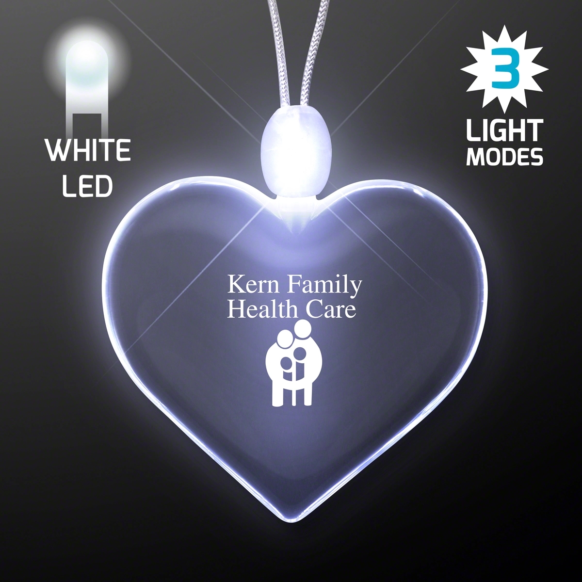 Light Up Acrylic Heart Necklace 8
