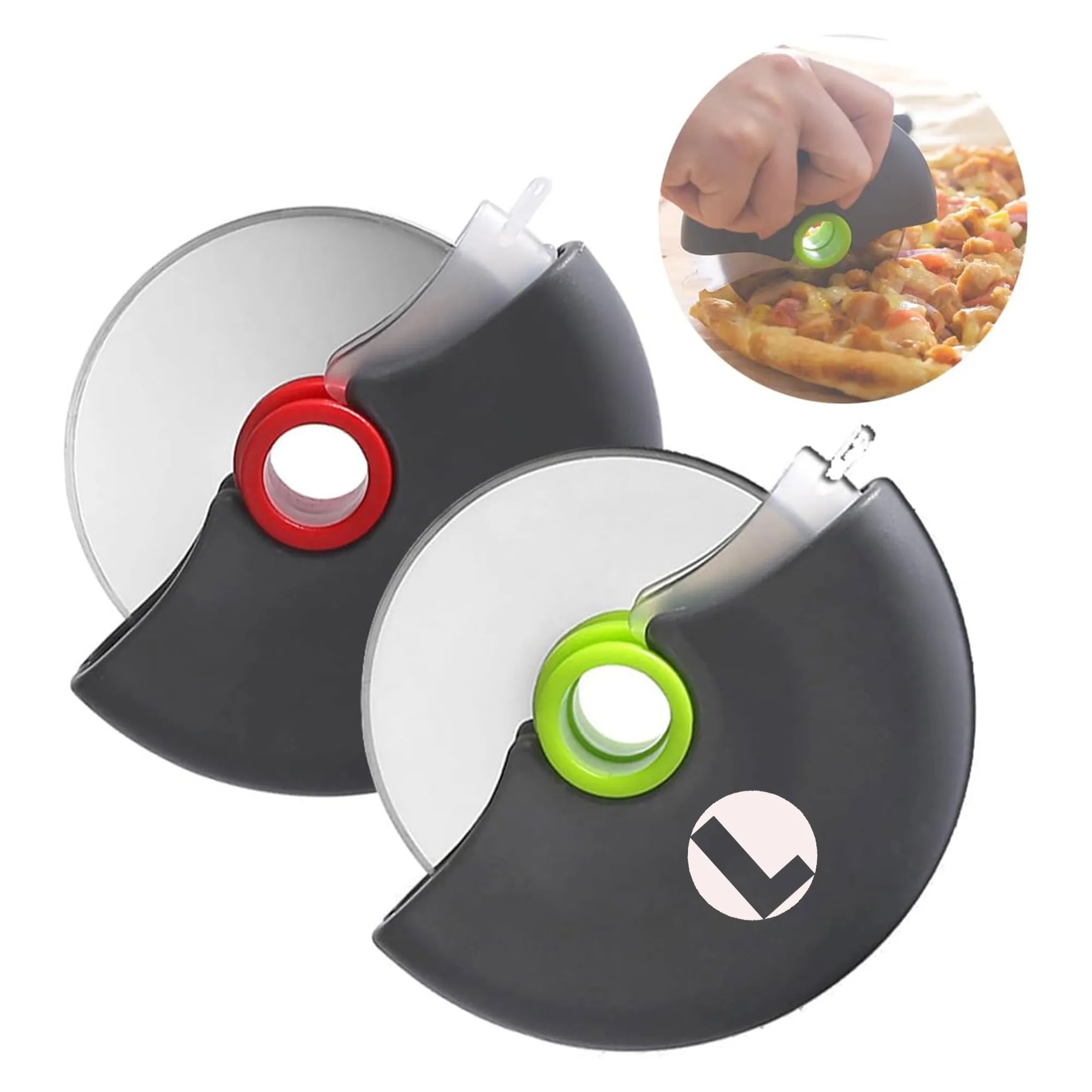 Pizza Slicer with Protective Blade Cover 2