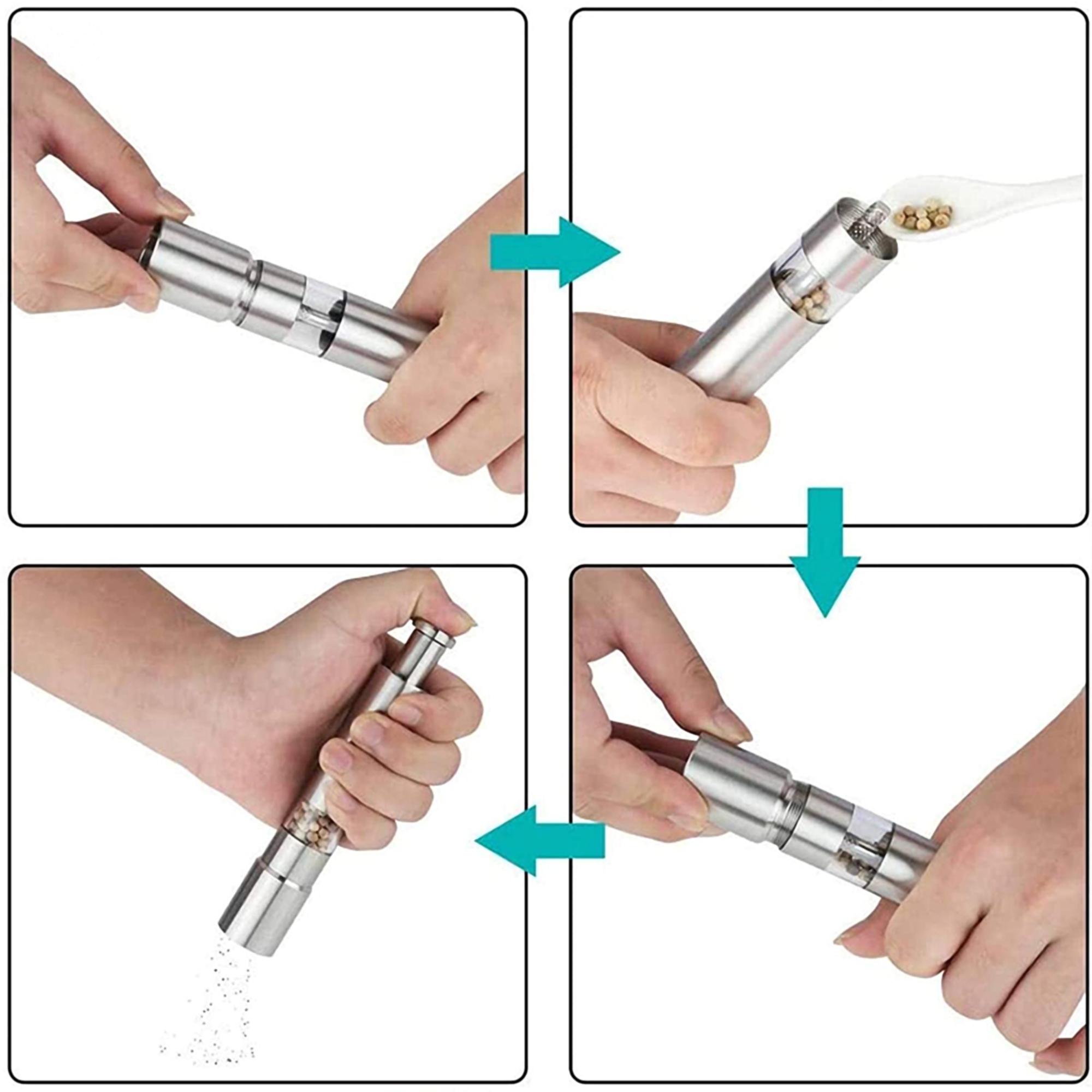 Stainless Steel Salt and Pepper Grinder Set 5