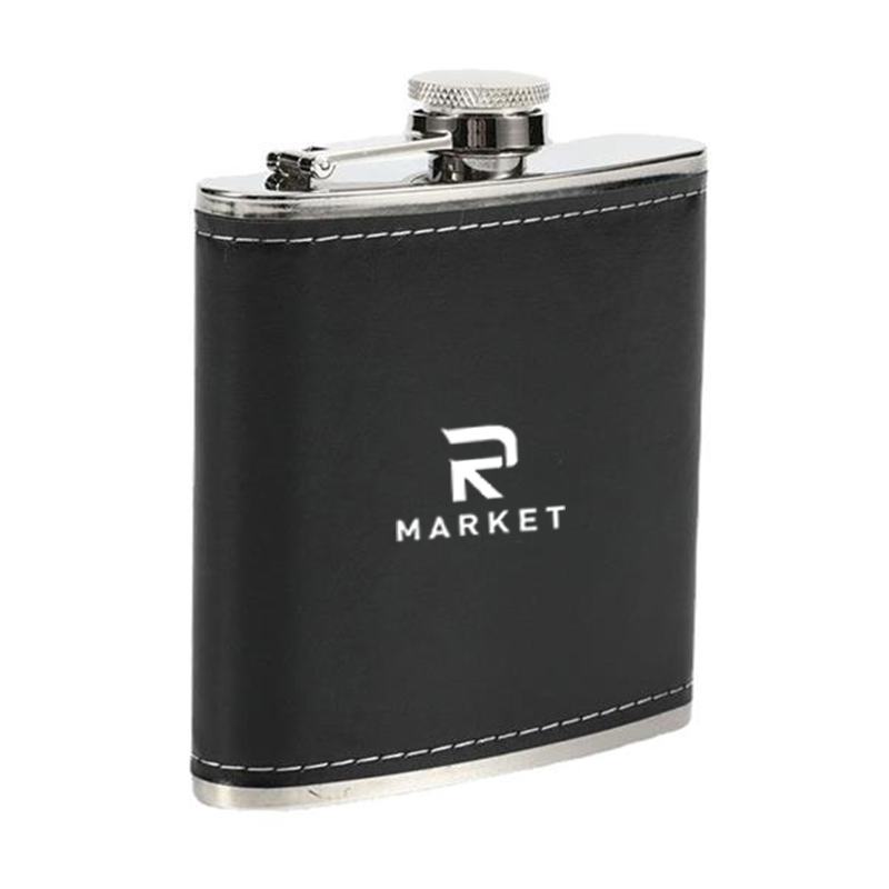 Stainless Steel Soft Touch Leather Wrap Flask Gift 2
