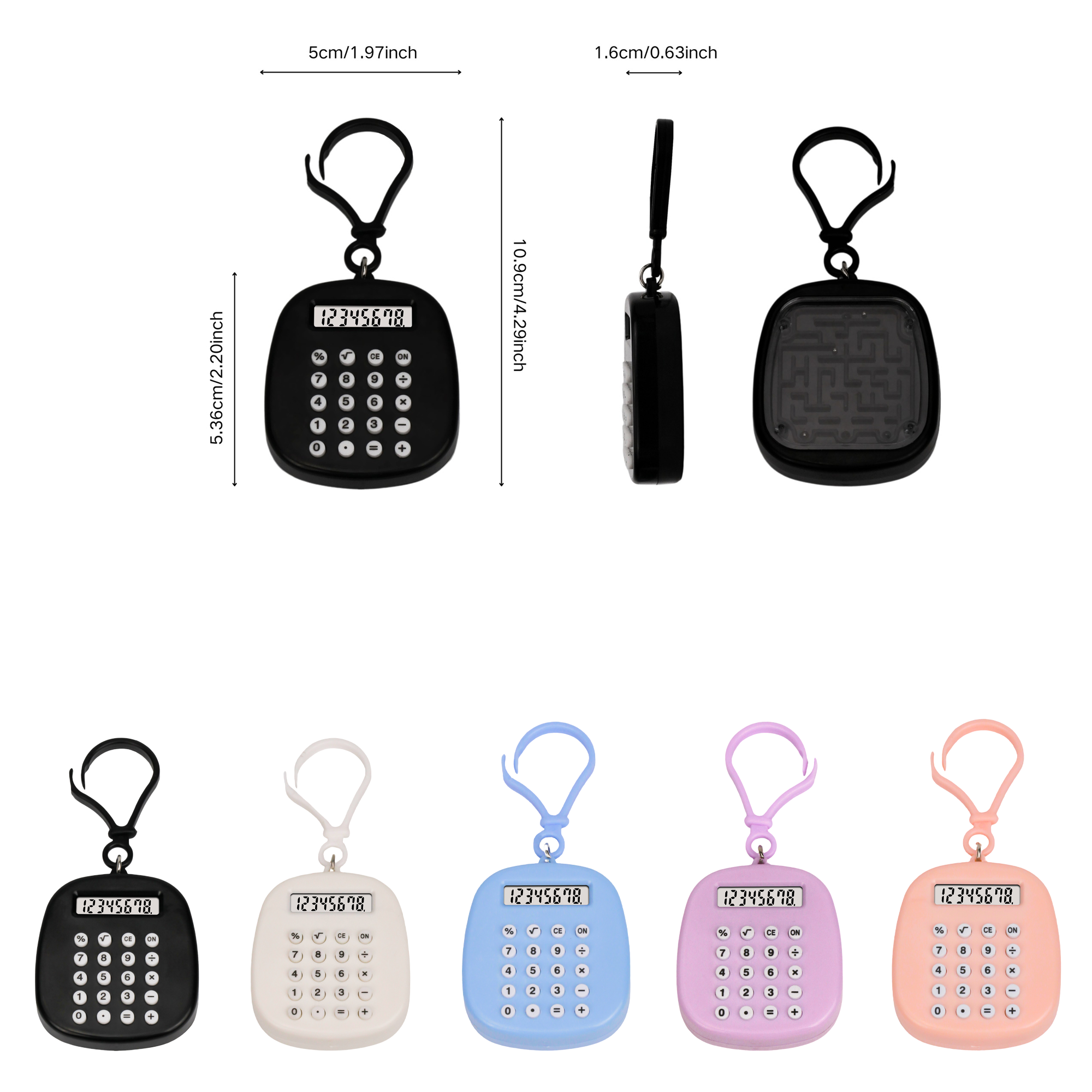 Mini Calculator Keychain With Maze 2