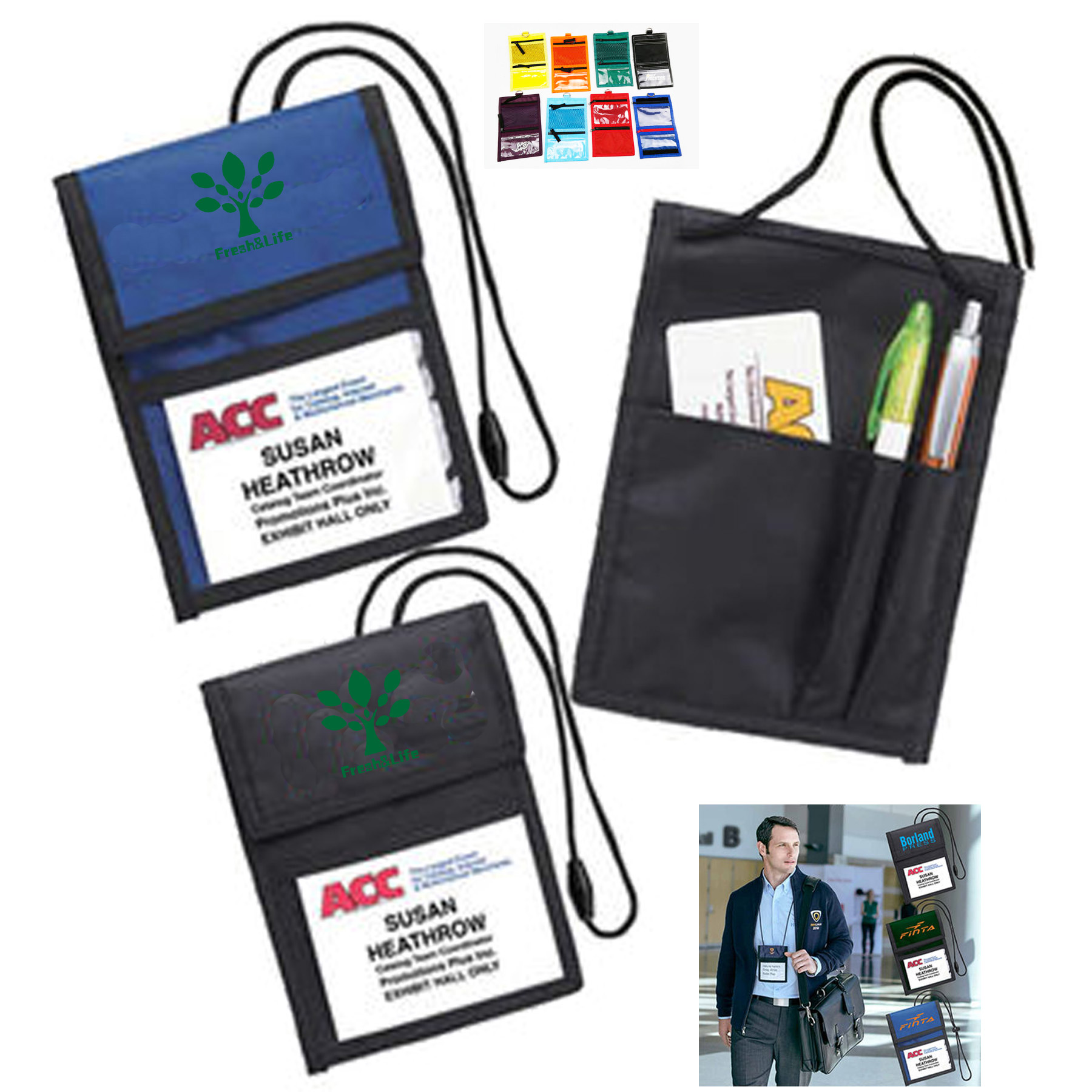 Necklace Lanyard and Vertical ID badge Card Slot Holder 1