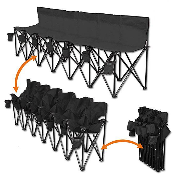 6 Seats Conjoined Foldable Chair 2