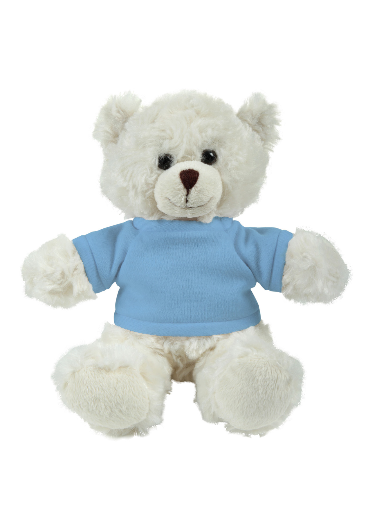 soft plush  Cream Curly Sitting Bear with t-shirt