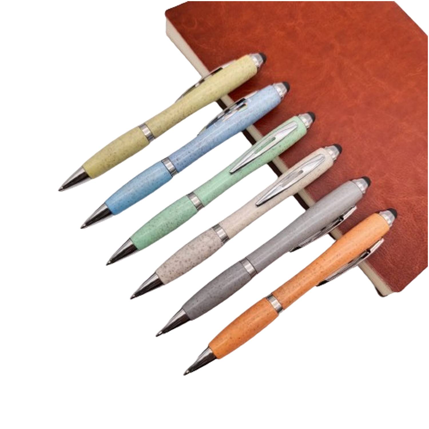 Wheat Straw Retractable Stylus Ballpoint Pen 3