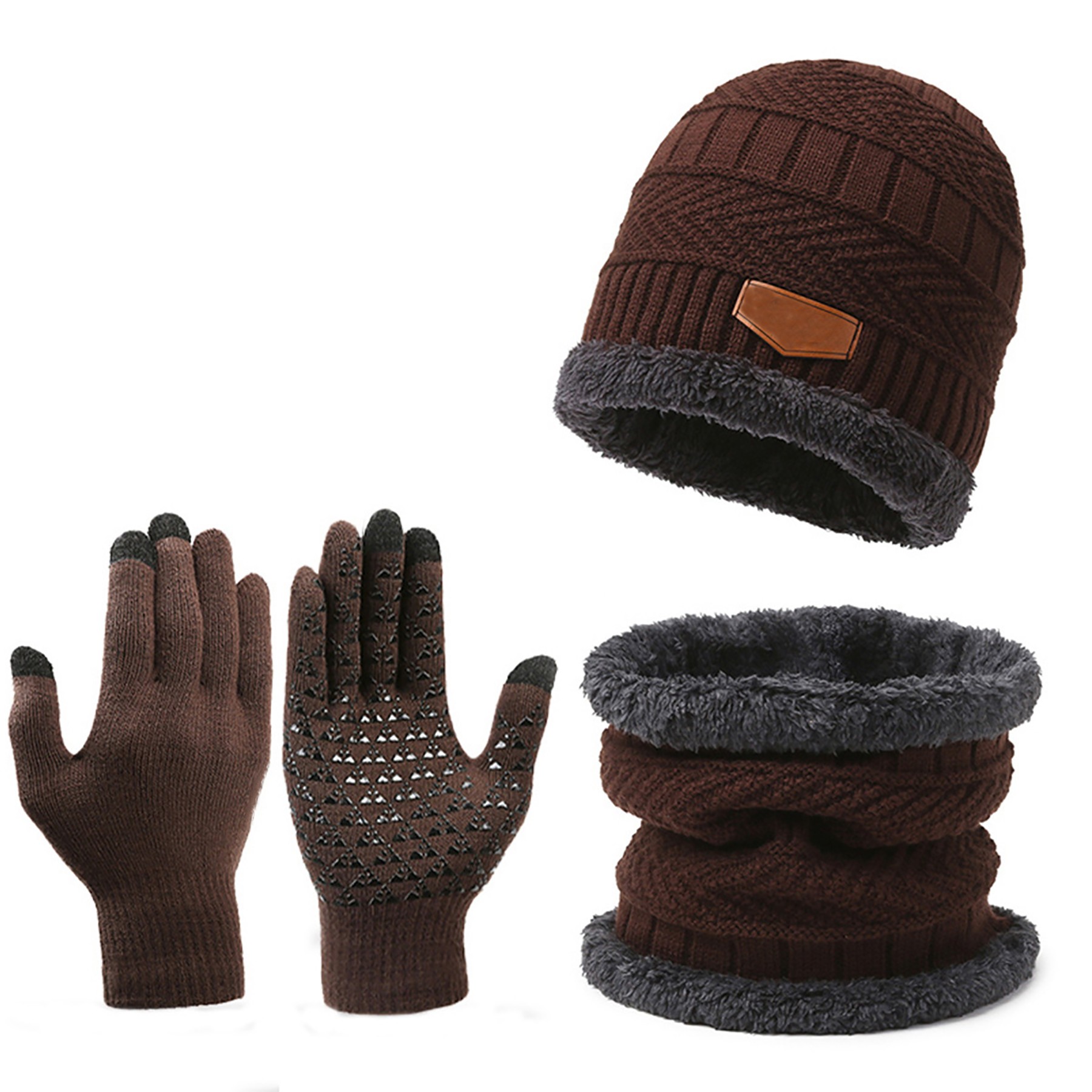 Winter Beanie Scarf Glove Set 7