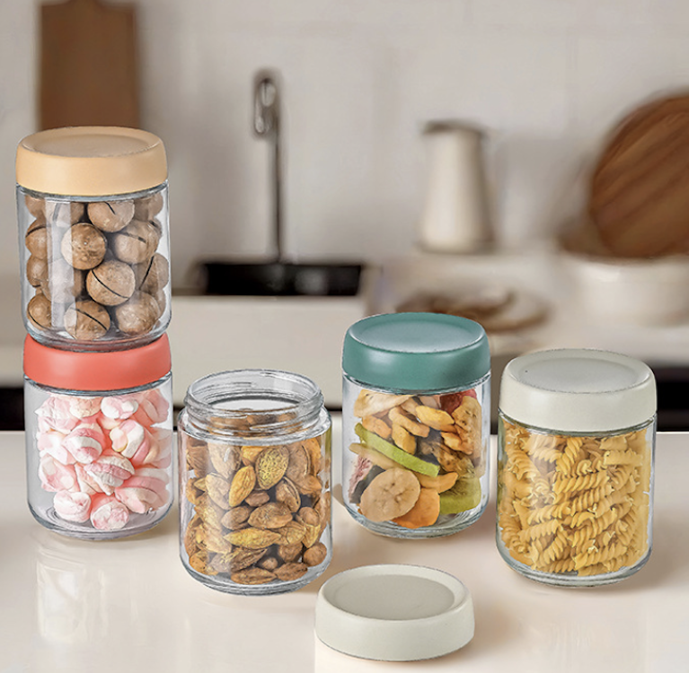 17oz Glass Food Storage Jars with Lids 5